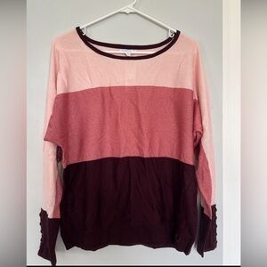 New York & Comp Sweater 
Light Pink & Metallic Burgundy Multicolor